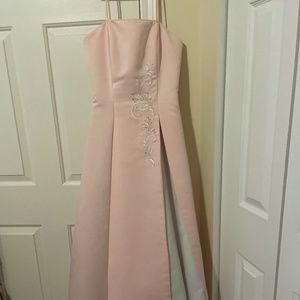 Princess Pink Formal Embroidered Prom Dress